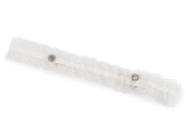 Elegant Off-White Lace Wedding Garter - Vintage Floral Bridal Garter with Comfort Stretch