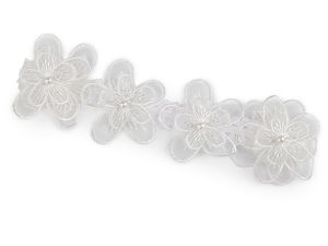 Elegant Off-White Floral Lace Wedding Garter - Bridal Keepsake Accessory