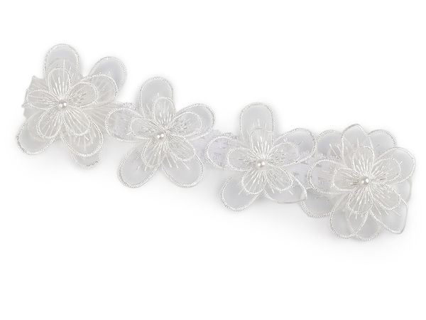 Elegant Off-White Floral Lace Wedding Garter - Bridal Keepsake Accessory