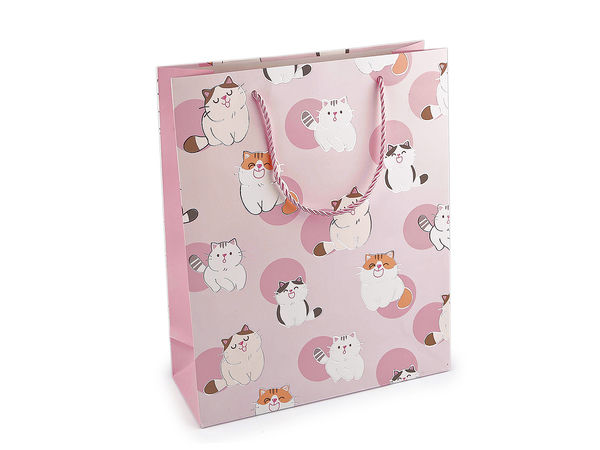 Cat Print Gift Bag - 26 x 32 cm