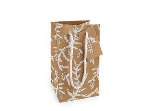 Natural Christmas Gift Bags, 10.5 x 18 cm – Assorted Holiday Prints