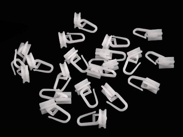 Premium White Plastic Curtain Hooks for Metal Rail Tracks - 10mm Glider
