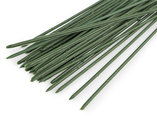 Green Floristic Plastic Stem Wires - 21 cm Artificial Floral Craft Wire