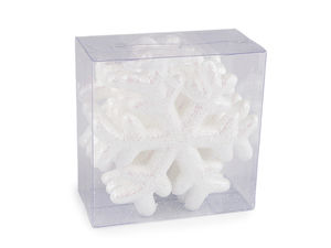 Glitter Polystyrene Hanging Snowflake Ornament - White AB (Ø10 cm)