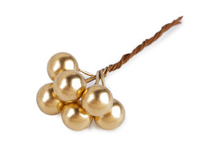 Decorative Artificial Berries on Wire - Ø 1 cm (60 Pcs / 10 Bundles)