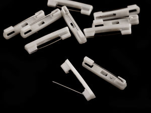 Brooch Pin Backs 5 x 31 mm - Glue-On Base for DIY Brooches, Boutonnieres & Name Tags