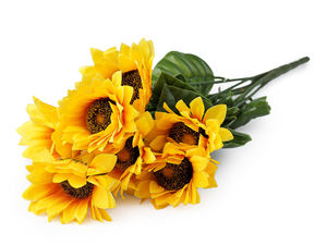Vibrant Artificial Sunflower Bouquet - Lifelike Faux Floral Arrangement for Home & Event Decor