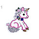 Iron-on Patch Unicorn, Ice Cream Cone with AB effect Sequins - white - Unicorn, 1 pc.