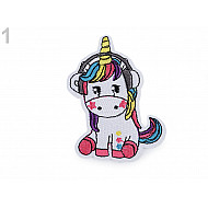 Iron-on Patch Unicorn - white, 1 pc.