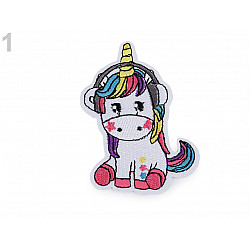 Iron-on Patch Unicorn - white, 1 pc.