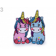 Iron-on Patch Unicorn - baby pink - blue, 10 pc.