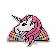 Iron on Patch Unicorn 78 x 92 mm, Light pink