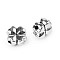 Metal Charm Cloverleaf 8x8 mm - silver, 40 Buc.