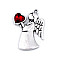 Metal Charm - Angel with Heart 24x36 mm - red, 1 Buc.