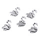 Metal Charm Origami Swan, Fox - platinum - swan, 5 Buc.