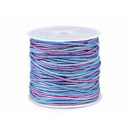 Cotton Cord / String Ø1 mm rainbow - blue light, 1 Buc.