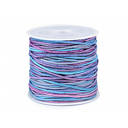 Cotton Cord / String Ø1 mm rainbow - blue light, 1 Buc.