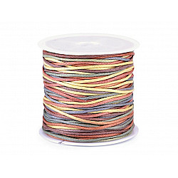 Cotton Cord / String Ø1 mm rainbow - darkbeige, 1 Buc.