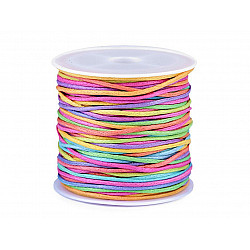 Cotton Cord / String Ø1 mm rainbow - pink, 1 Buc.