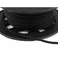 Flat Imitation Leather Cord width 3 mm - Black