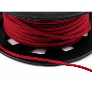 Flat Imitation Leather Cord width 3 mm - Red