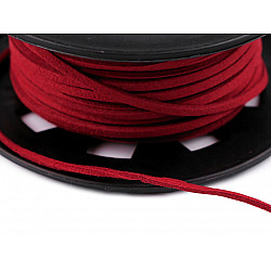 Flat Imitation Leather Cord width 3 mm - Red