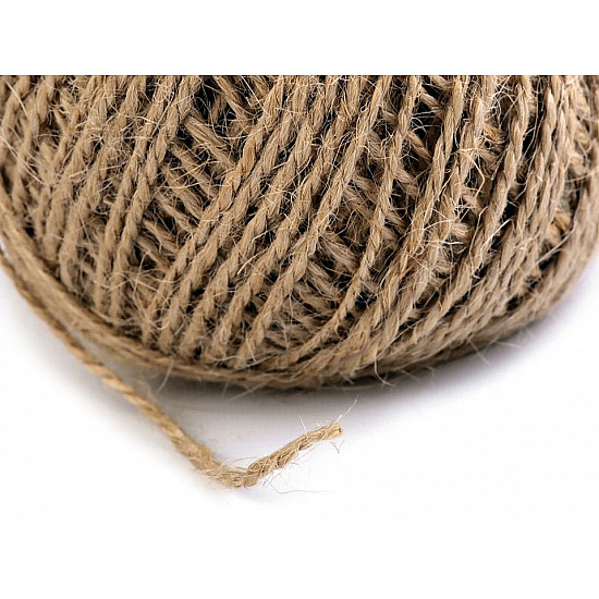 Jute Twine Ø1 mm (roll ~55 m) - natural burlap