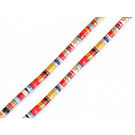 Round Cord with Lurex and Indian Motive - yellow - orange, 1 ml.