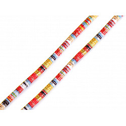 Round Cord with Lurex and Indian Motive - yellow - orange, 1 ml.