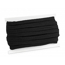 Flat Cotton Cord width 12-15 mm (card 10 m) - black