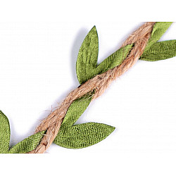 Jute Leaf Twine width 25 mm (card 10 m) - natural burlap