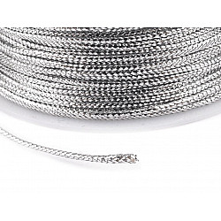 Round Metallic Hollow Cord Ø1 mm (roll 30 m) - silver