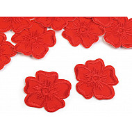 Iron on Patch Embroidered Flower, red