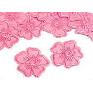 Iron on Patch Embroidered Flower, pink