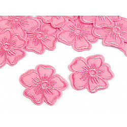 Iron on Patch Embroidered Flower, pink