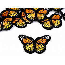 Iron on Patch Butterfly small 43 x 29 mm, orange-yellow