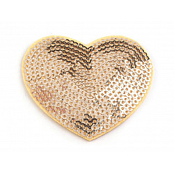 Iron on Patch Heart with sequins, gold