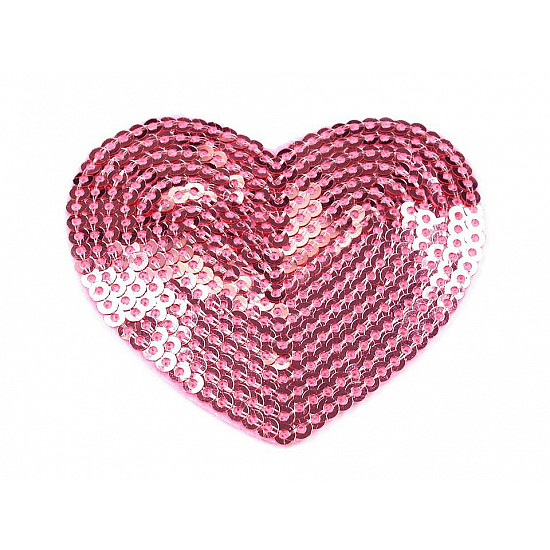 Iron on Patch Heart with sequins, rosebloom