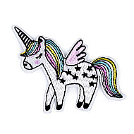 Iron-on Patch Unicorn, Delphin, Tiger, Cat, Lion, Rabbit - white - Unicorn, 1 pc.