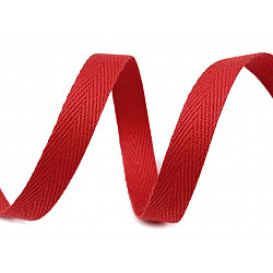 Herringbone Twill Tape width 10 mm - Red