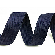 Herringbone Twill Tape width 20 mm - Navy blue