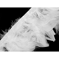 Feather Trimming - Turkey Feathers width 12 cm - white, 1 ml.