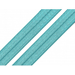 Fold Over Elastic Trim width 16 mm - Blue turquoise