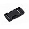 Side release buckle with strap adjuster, inner width 25 mm, black