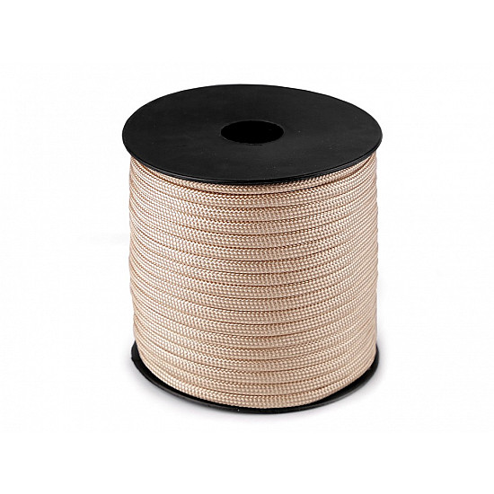 Polyester Cord Ø4 mm (roll 25 m) - beige camel