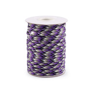 Parachute Cord / Paracord Ø4 mm (roll 5 m) - coal grey - purple