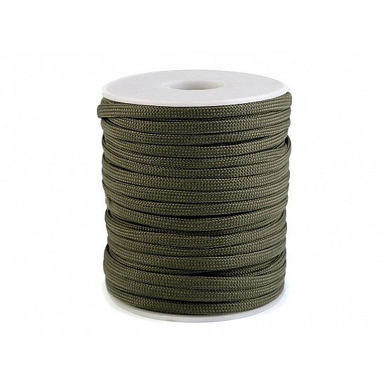 Polyester Cord Ø4 mm (roll 25 m) - green khaki