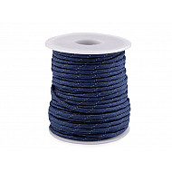 Polyester Cord Ø4 mm with Reflective Thread (roll 5 m) - blue dark