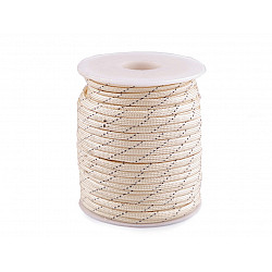 Polyester Cord Ø4 mm with Reflective Thread (roll 5 m) - beige