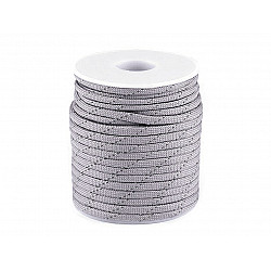 Polyester Cord Ø4 mm with Reflective Thread (roll 5 m) - grey